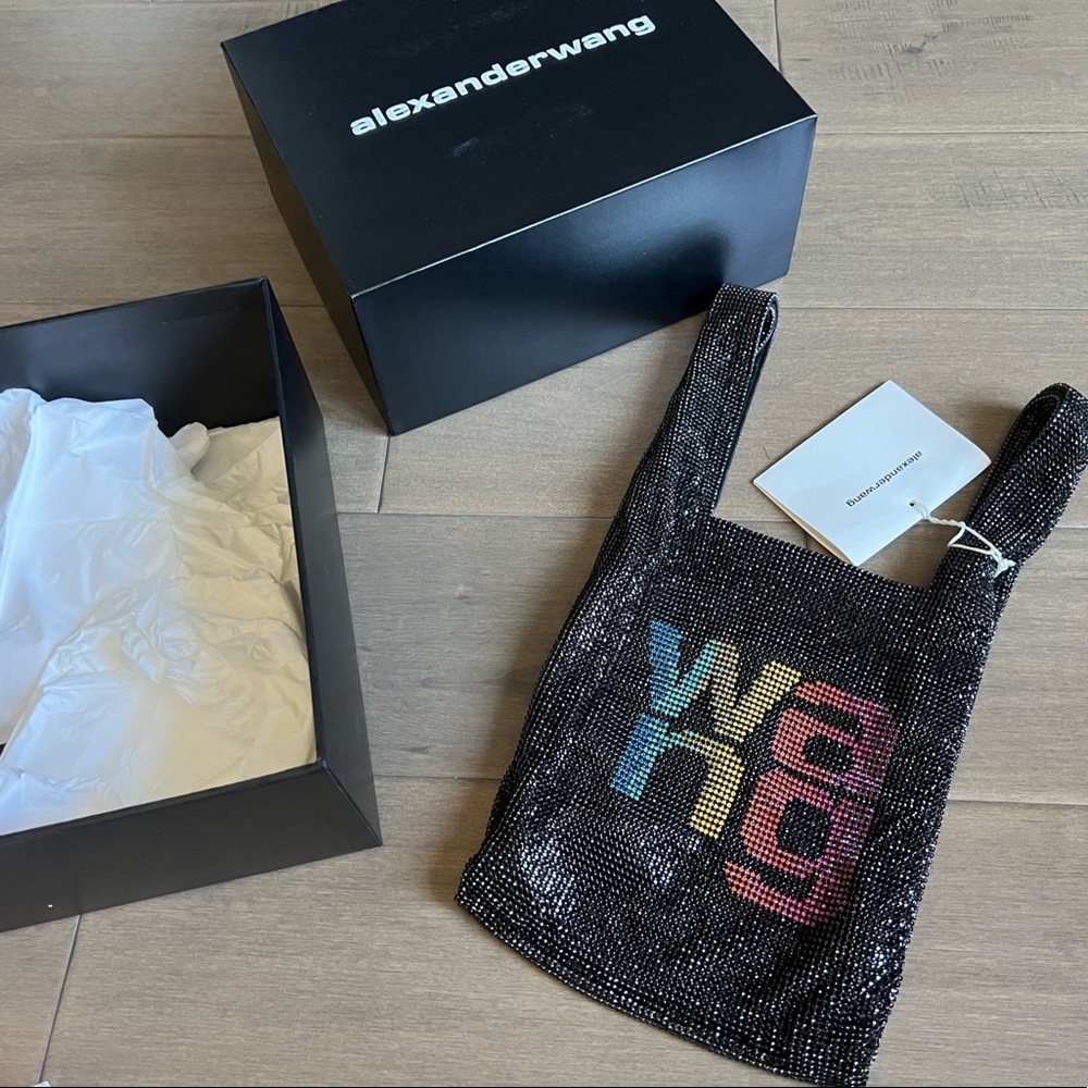Alexander Wang Wangloc Mini Shopper Rhinestone Chainmesh